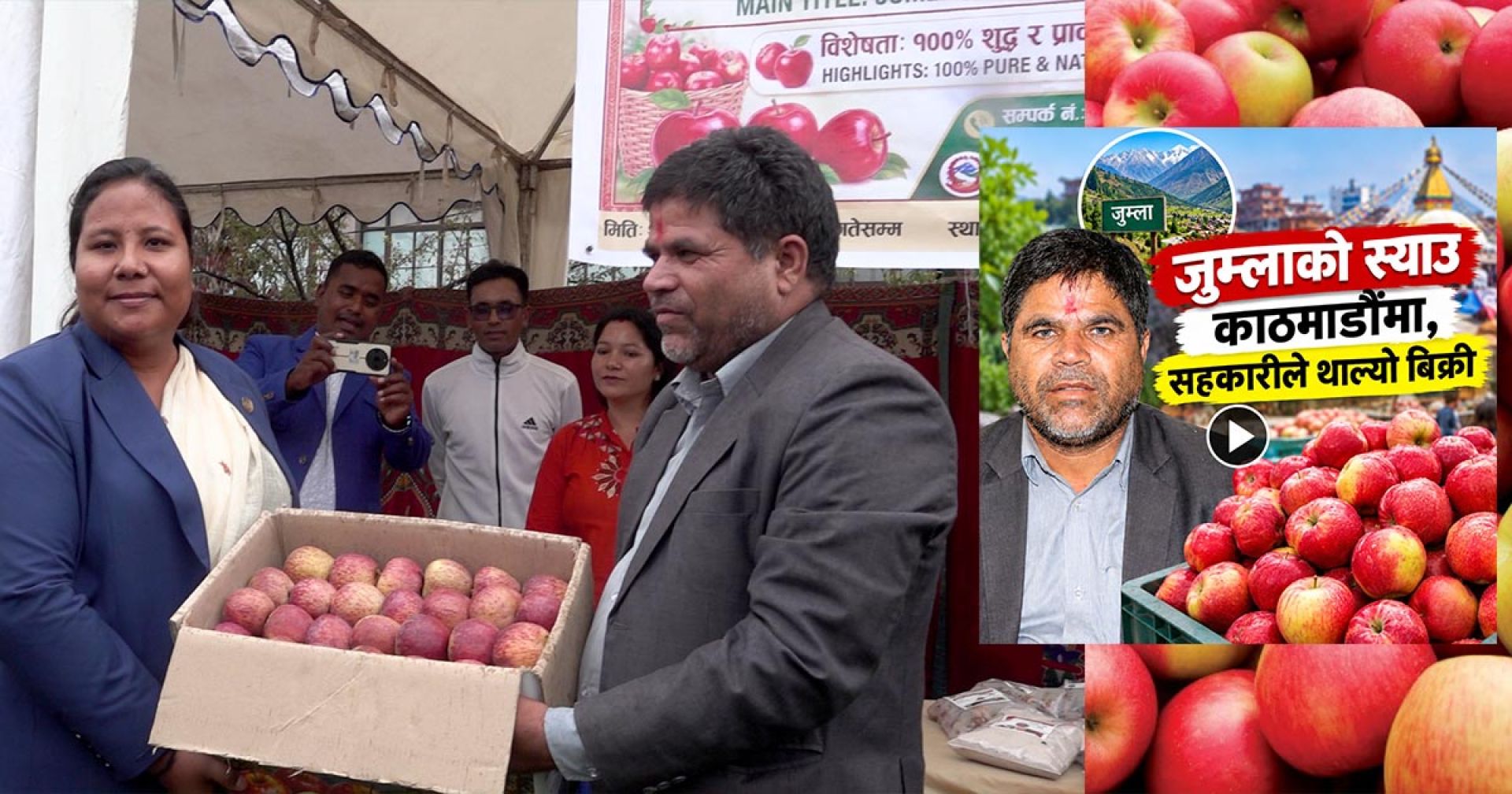 जुम्लाको स्याउ काठमाडौंमा, सहकारीले सुरु गर्‍यो प्रदर्शनी तथा बिक्री सप्ताह